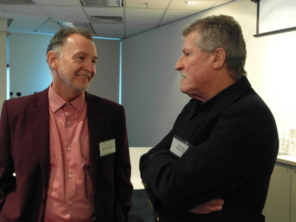 L-R: Dr Terry Slevin and Dr Garry Egger, 29 May 2015.